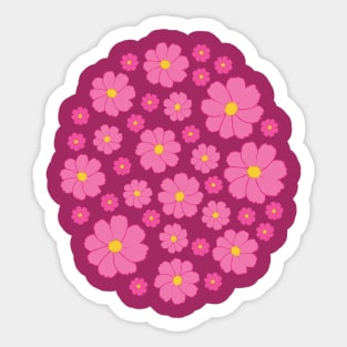 Cosmos | Flower | Summer Autumn | Pink | Dark Sticker